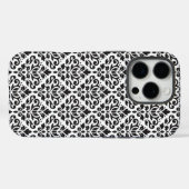 Scroll Damask Black on White Pattern Case-Mate iPhone Hülle (Rückseite (Horizontal))