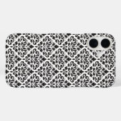 Scroll Damask Black on White Pattern Case-Mate iPhone Hülle (Rückseite (Horizontal))