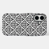 Scroll Damask Black on White Pattern Case-Mate iPhone Hülle (Rückseite (Horizontal))