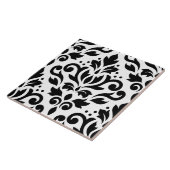 Scroll-Damask Großmuster Schwarz auf Weiß Fliese (Seite)