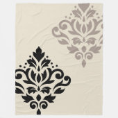 Scroll Damask Kunst, Dichtung und Musik Fleecedecke (Vorderseite)