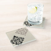 Scroll Damask Kunst, Dichtung und Musik Glasuntersetzer (Schrägansicht)