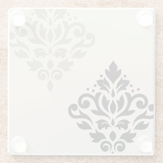 Scroll Damask Kunst, Dichtung und Musik Glasuntersetzer (Rückseite)