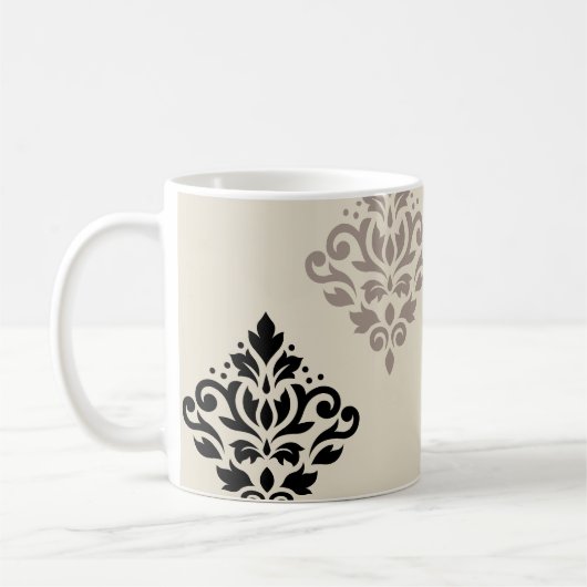 Scroll Damask Kunst, Dichtung und Musik Kaffeetasse (Links)