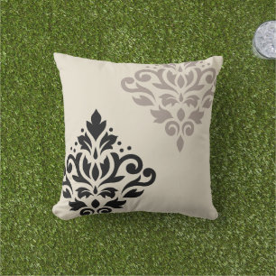 Scroll Damask Kunst, Dichtung und Musik Kissen