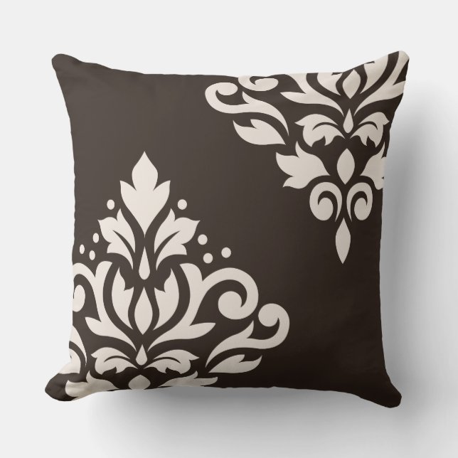Scroll Damask Kunst, Dichtung und Musik Kissen (Vorderseite)