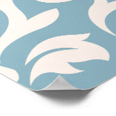Scroll Damask Large Pattern Creme on Blue Poster (Ecke)