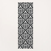 Scroll Damask Lg Muster Weiß auf Schwarz Yogamatte (Vorderseite)