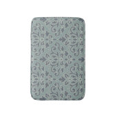 Scroll Damask Lg Ptn (Kontur) Creme Blues Aquamari Badematte (Vorderseite Vertikal)