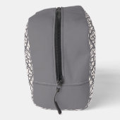 Scroll Damask Muster Creme auf Grau Waschbeutel (Rechts)