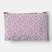 Scroll Damask Muster Mauve auf rosa Zubehörtasche (Rückseite)