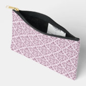 Scroll Damask Muster Mauve auf rosa Zubehörtasche (Offen)