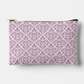 Scroll Damask Muster Mauve auf rosa Zubehörtasche (Vorderseite)