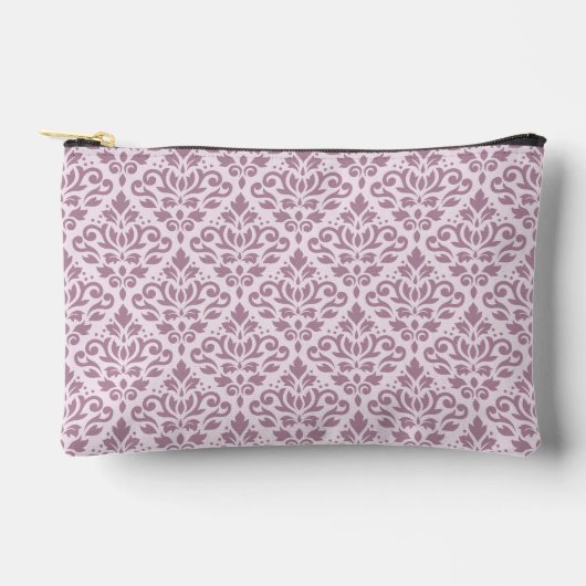 Scroll Damask Muster Mauve auf rosa Zubehörtasche (Vorderseite)