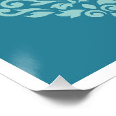 Scroll Damask Muster Squares Tees Browns White Poster (Ecke)