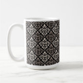 Scroll Damask Muster Taupe Black Kaffeetasse (Links)