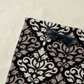 Scroll Damask Muster Taupe Black Strandtuch (Beispiel)