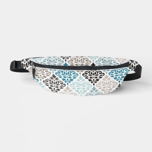 Scroll Damask Muster Tees Browns White Bauchtasche (Vorderseite)