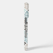 Scroll Damask Muster Tees Browns White Case-Mate iPhone Hülle (Rückseite / Rechts)