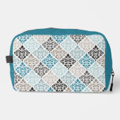 Scroll Damask Muster Tees Browns White Waschbeutel (Vorderseite)