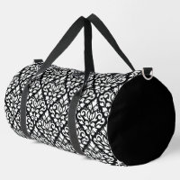 Scroll Damask Muster Weiß auf Schwarz