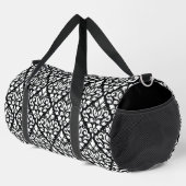 Scroll Damask Muster Weiß auf Schwarz Duffle Bag (Rechte Ecke)