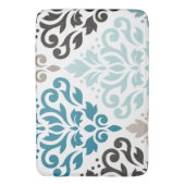 Scroll Damask Offset PDF Kunst Tees Browns White Badematte (Vorderseite Vertikal)