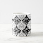 Scroll Damask Ptn B&W auf Grau Kaffeetasse (Mittel)