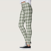 Scroll Damask Rpt Muster grün, grün Leggings (Links)