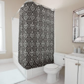 Scroll Damask Rpt Muster Taupe Creme Black Duschvorhang (Beispiel)