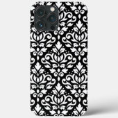 Scroll Damask White auf Schwarz Groß Muster Case-Mate iPhone Hülle (Rückseite)