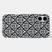 Scroll Damask White auf schwarzem Muster Case-Mate iPhone Hülle (Rückseite (Horizontal))