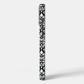 Scroll Damask White auf schwarzem Muster Case-Mate iPhone Hülle (Rückseite / Links)