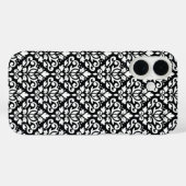 Scroll Damask White auf schwarzem Muster Case-Mate iPhone Hülle (Rückseite (Horizontal))