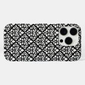 Scroll Damask White auf schwarzem Muster Case-Mate iPhone Hülle (Rückseite (Horizontal))
