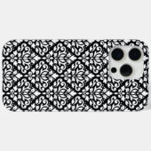 Scroll Damask White auf schwarzem Muster Case-Mate iPhone Hülle (Rückseite (Horizontal))