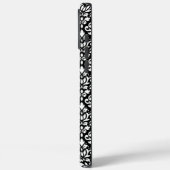 Scroll Damask White auf schwarzem Muster Case-Mate iPhone Hülle (Rückseite / Links)