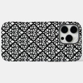 Scroll Damask White auf schwarzem Muster Case-Mate iPhone Hülle (Rückseite (Horizontal))