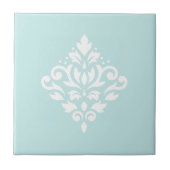 Scroll Damask White on Duck Egg Blue Fliese (Vorderseite)