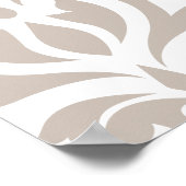 Scroll Damask XLg Muster Teals Browns White Poster (Ecke)