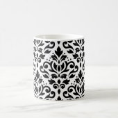 Scroll-Damaskenmuster Schwarz auf Weiß Kaffeetasse (Mittel)