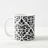 Scroll-Damaskenmuster Schwarz auf Weiß Kaffeetasse (Links)