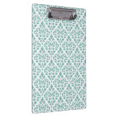 Scroll Damast Teal Muster Klemmbrett (Rechts)