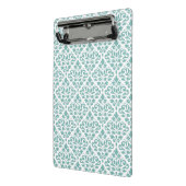 Scroll Damast Teal Muster Mini Klemmbrett (Gewinkelt2)