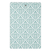 Scroll Damast Teal Muster Mini Klemmbrett (Rückseite)