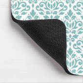 Scroll Damast Teal Muster Mousepad (Ecke)