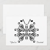 Scroll Design für Musical Butterfly Musiknote Einladung (Vorne/Hinten)