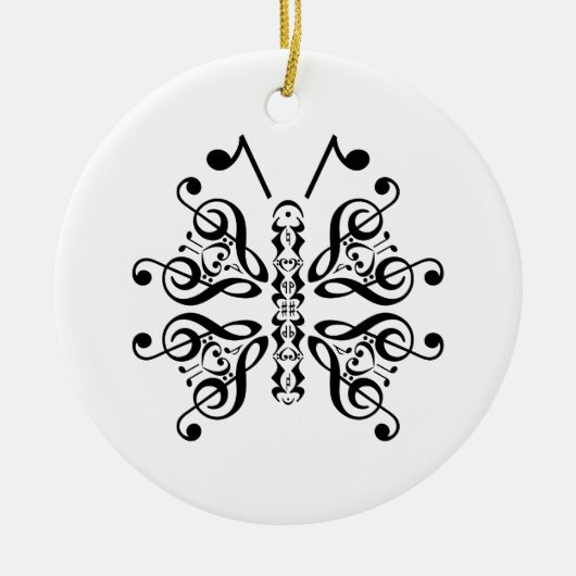 Scroll Design für Musical Butterfly Musiknote Keramik Ornament (Vorne)