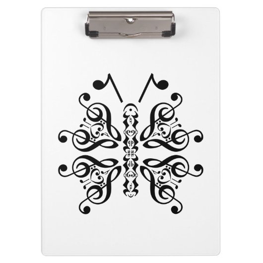 Scroll Design für Musical Butterfly Musiknote Klemmbrett (Vorderseite)