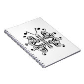 Scroll Design für Musical Butterfly Musiknote Notizblock (Rechte Seite)